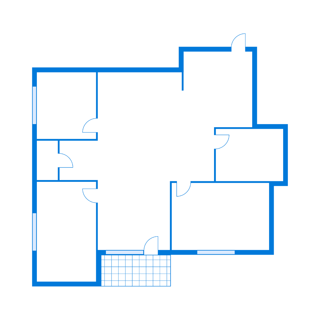 house with 3 windows