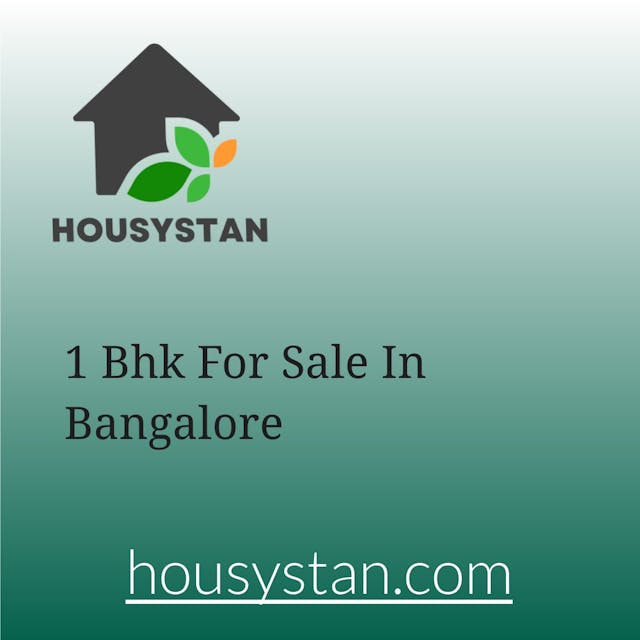 1 Bhk For Sale In Bangalore