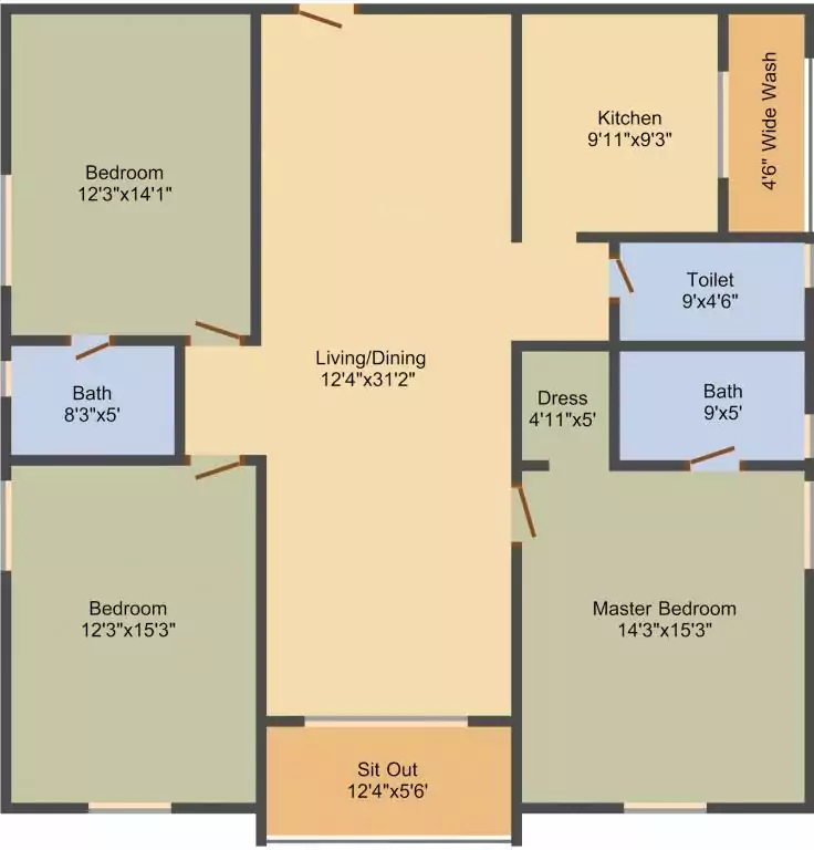 Floor plan for Giridhari The Art