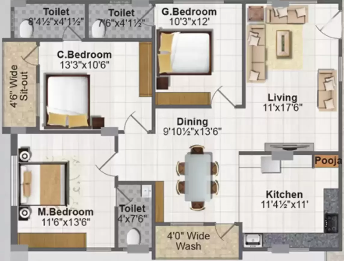 Floor plan for Aditya Elegance