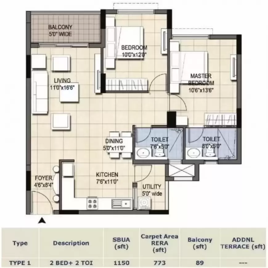 Floor plan for Ajmera Nucleus