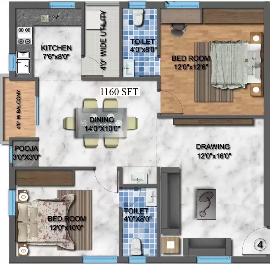 Floor plan for Akruthi Venkatadri Towers