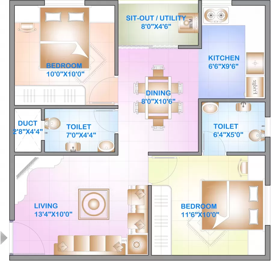 Floor plan for Aryan Golden Arena