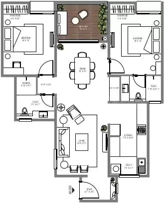 Floor plan for Assetz Atmos and Aura