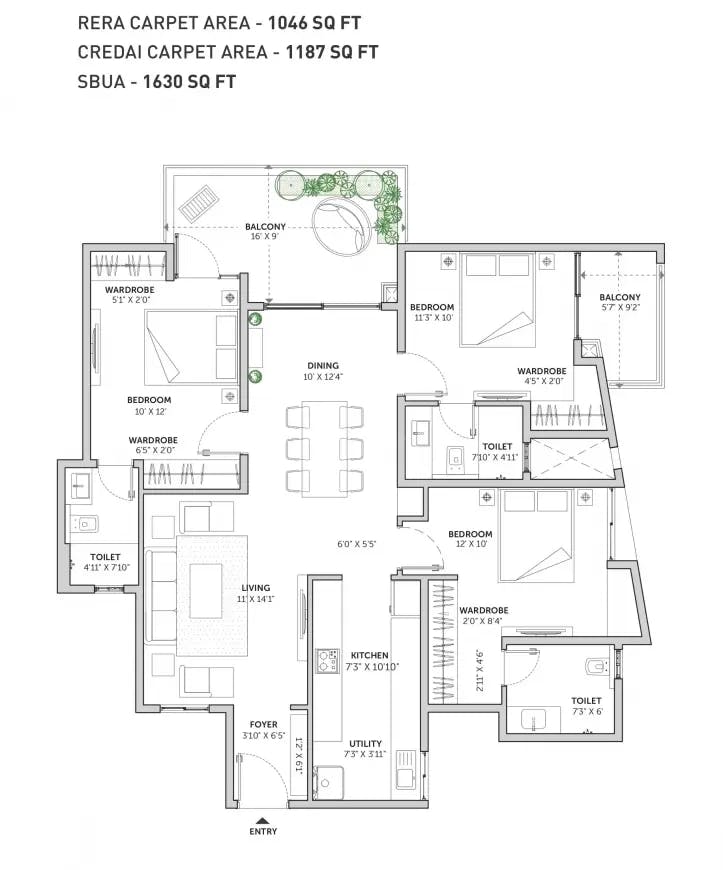 Floor plan for Assetz Sun and Sanctum