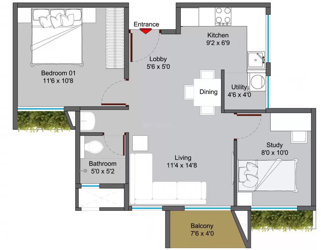 Floor plan for Axis Antara