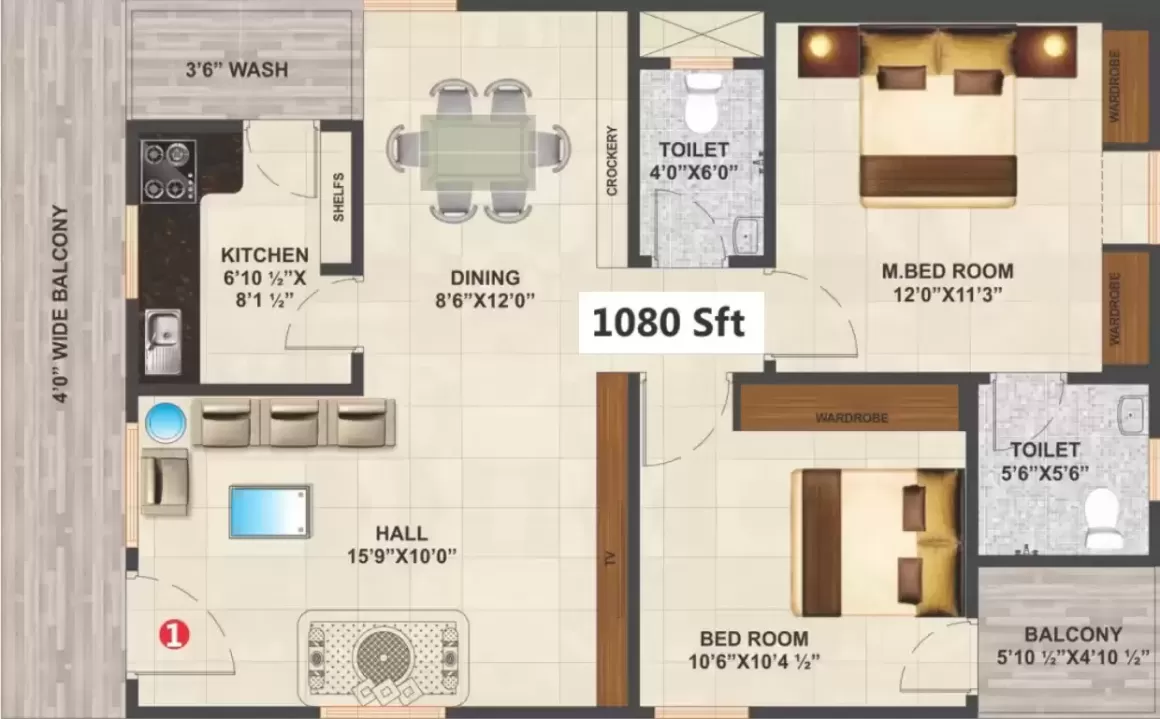 Floor plan for Boppana Krishna Abode