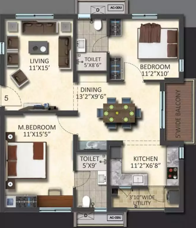 Floor plan for Bricks Skywoods