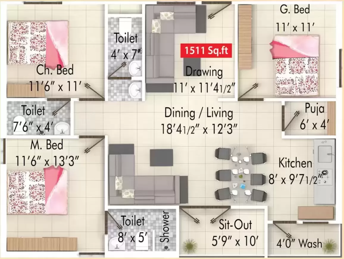 Floor plan for CMG East Woods