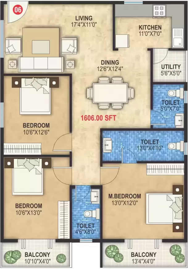 Floor plan for DLR Pride