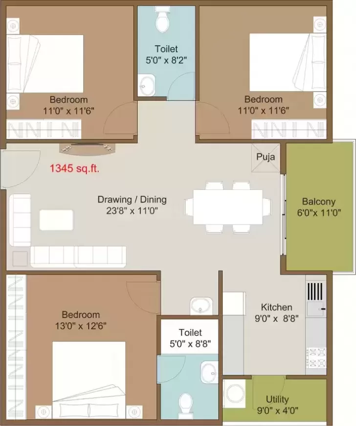 Floor plan for Disha Courtyard