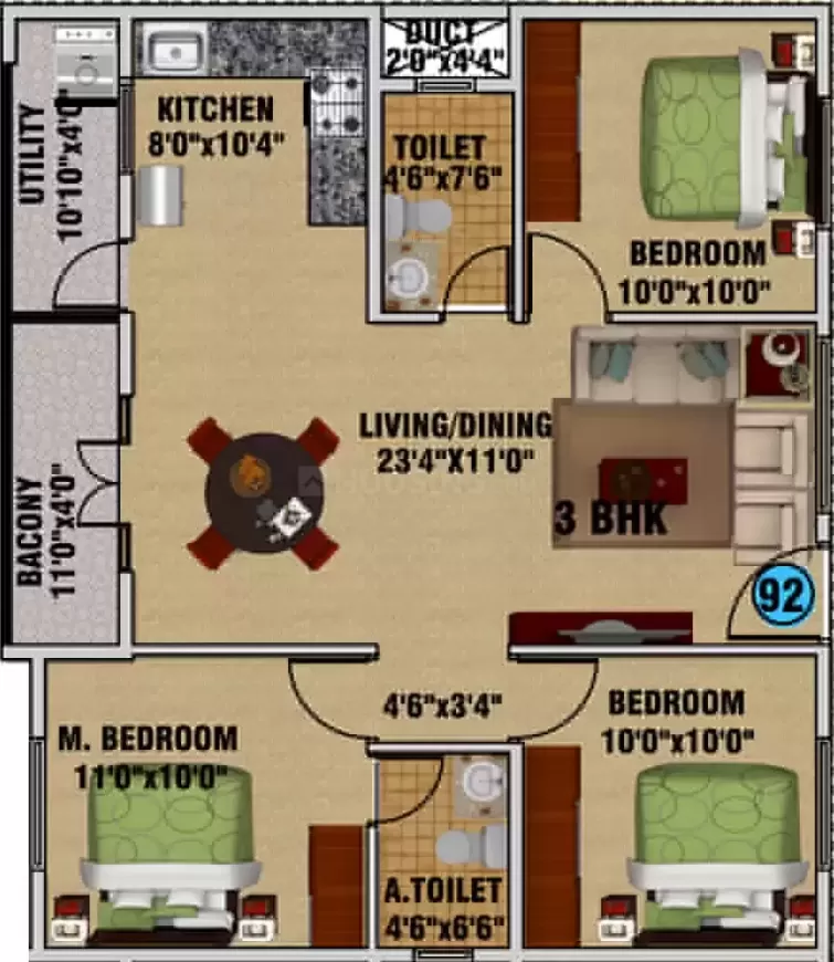 Floor plan for Ds max Sarovar