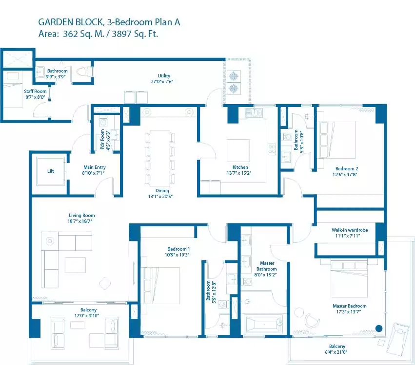 Floor plan for Embassy Lake Terraces