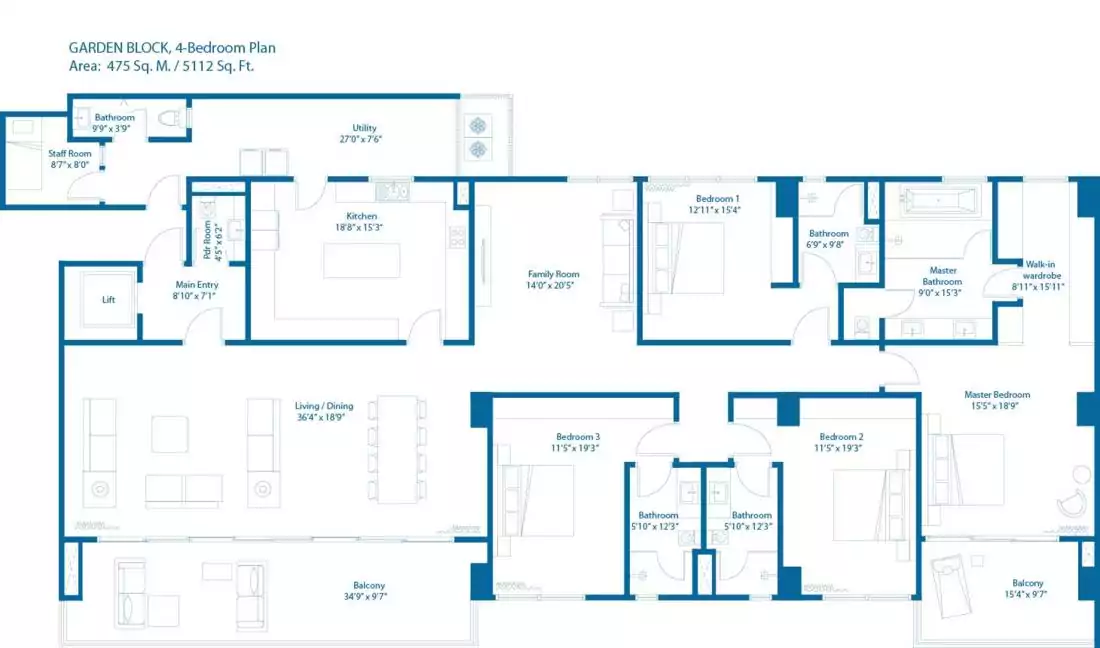 Floor plan for Embassy Lake Terraces