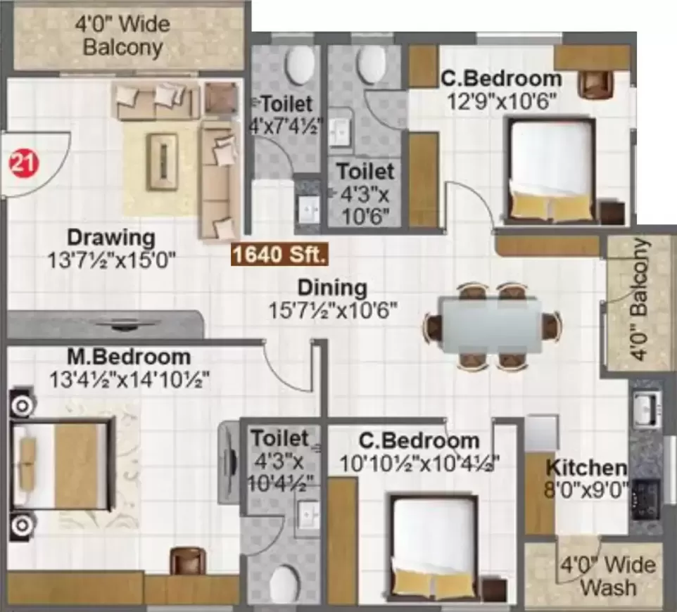 Floor plan for Fortune Green Falcon