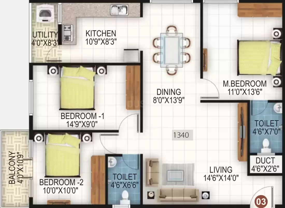 Floor plan for GR Elysium 3