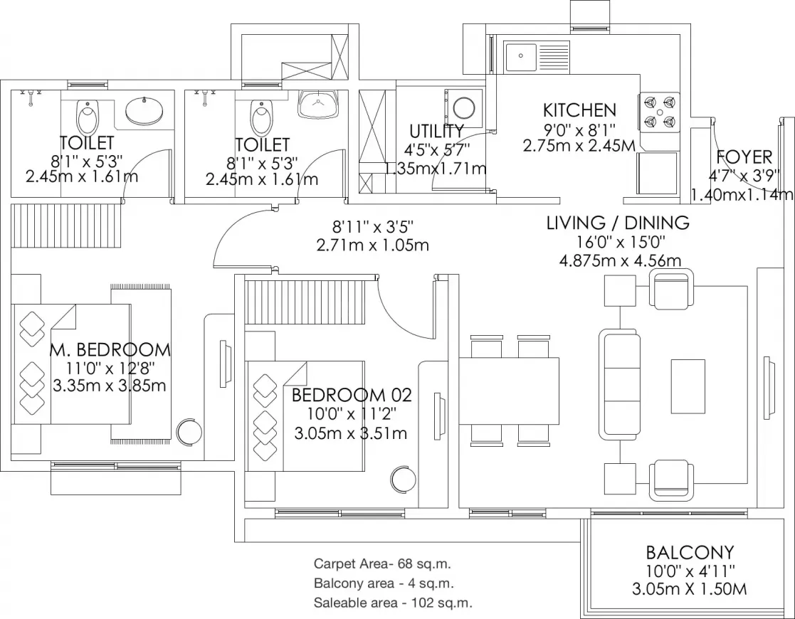 Floor plan for Godrej Aqua