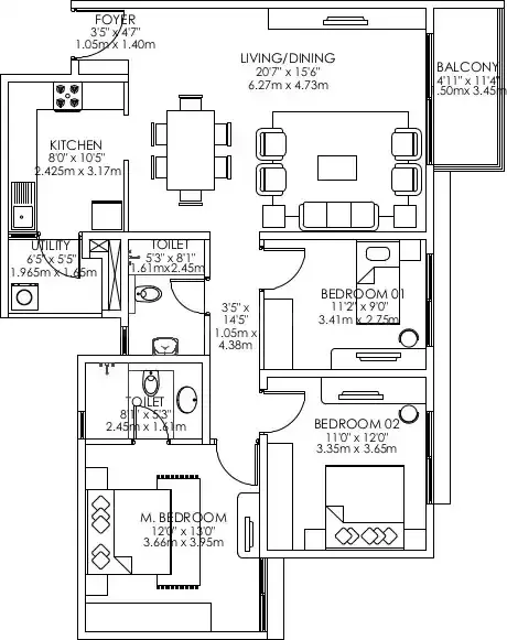 Floor plan for Godrej Aqua