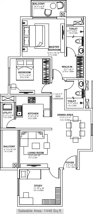 Floor plan for Godrej Avenues