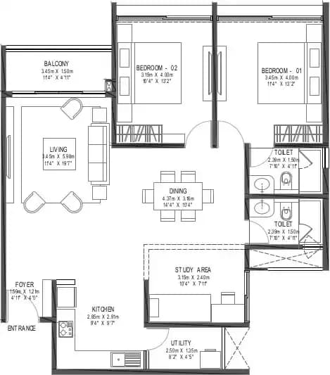 Floor plan for Godrej Reflections