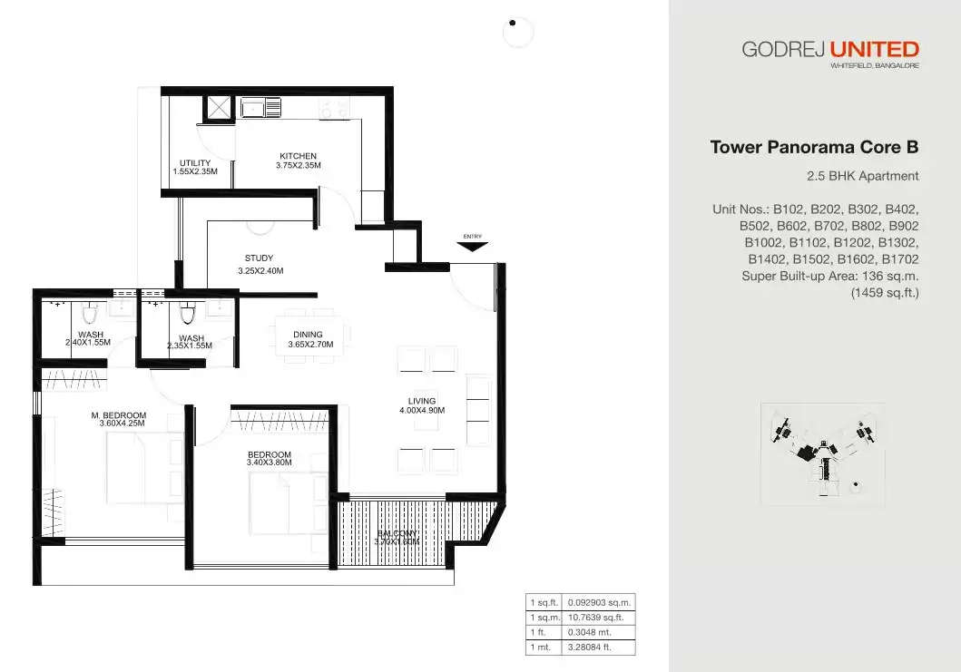 Floor plan for Godrej United 