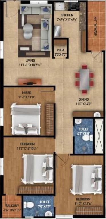 Floor plan for Gothic Pinnacle B