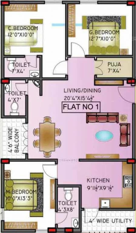 Floor plan for Gruhashilpis Sumanjali