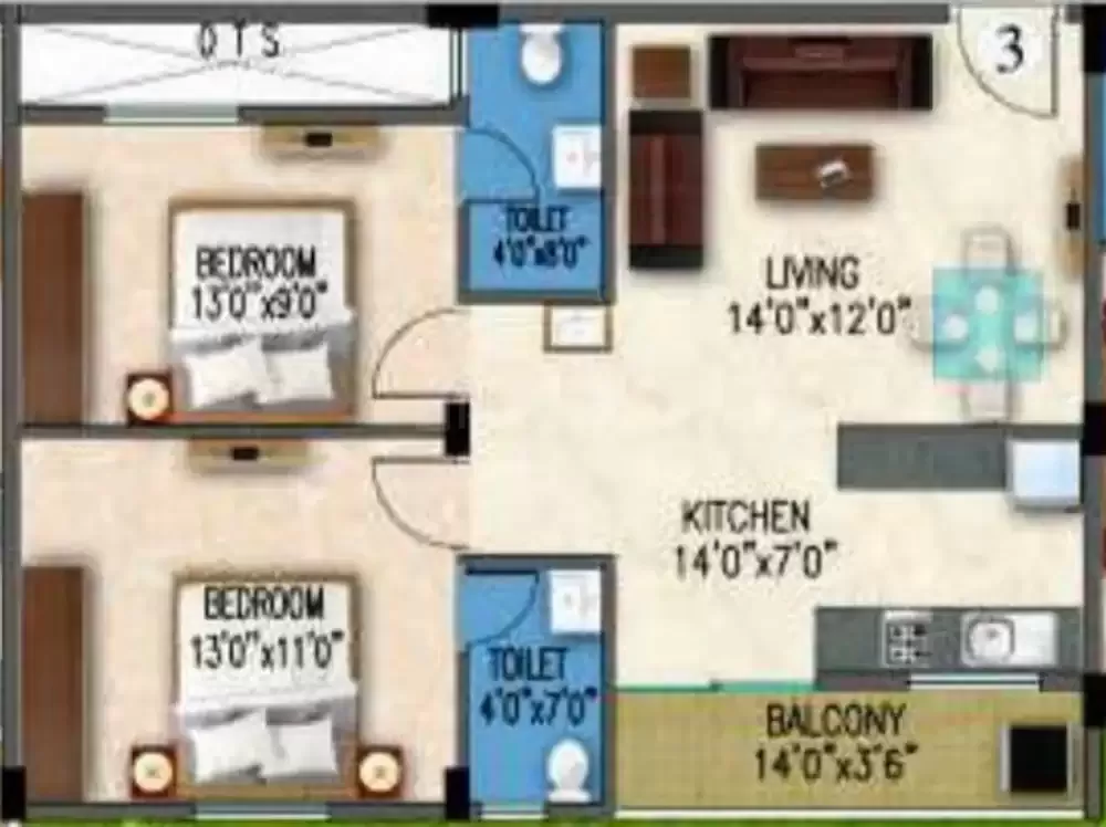 Floor plan for Gunina Mellow