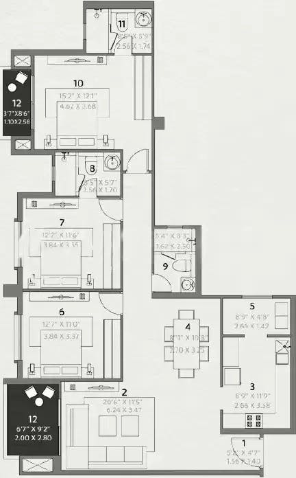 Floor plan for Hiranandani Evita
