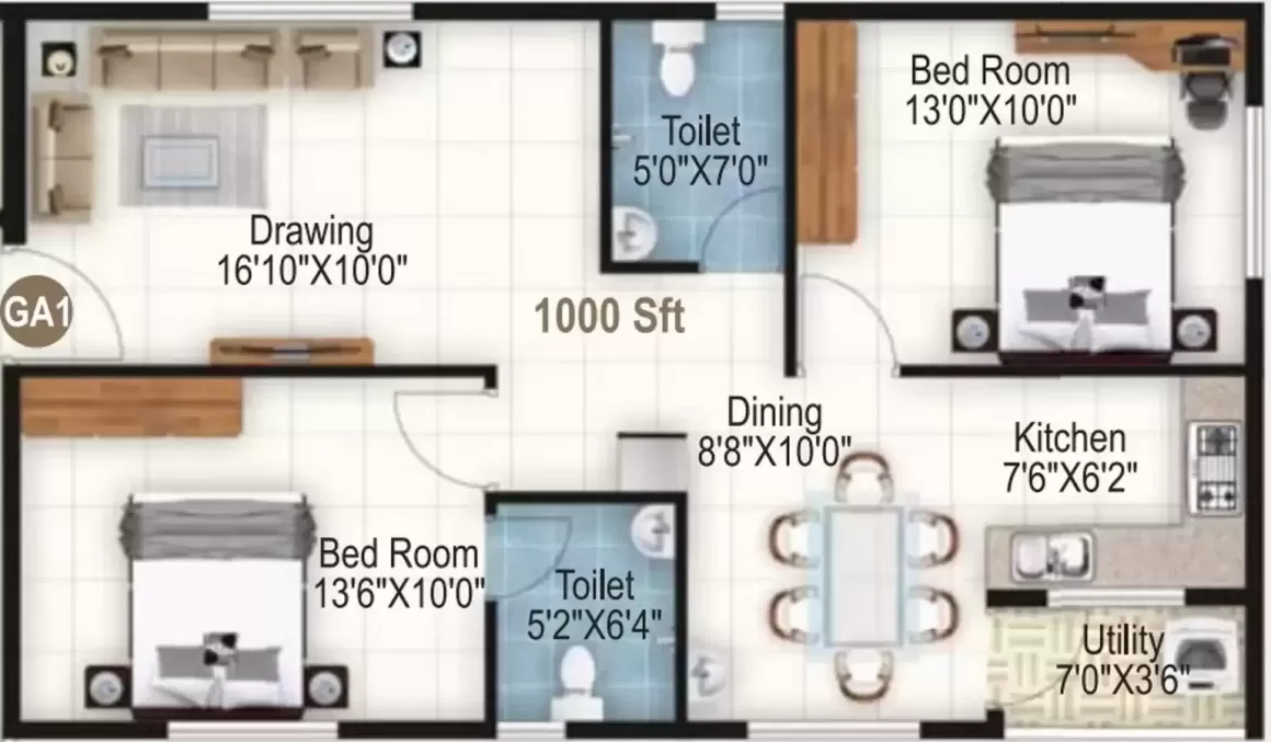 Floor plan for Home Town the Address