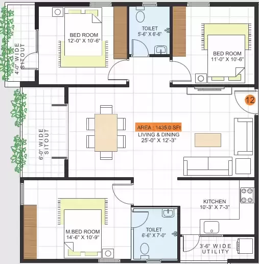 Floor plan for JP Lotus