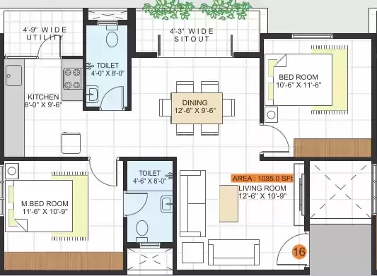 Floor plan for JP Lotus