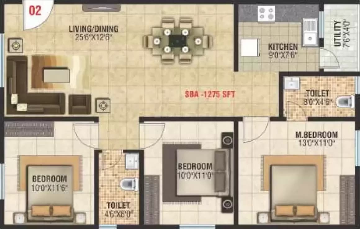 Floor plan for Jai Galaxy