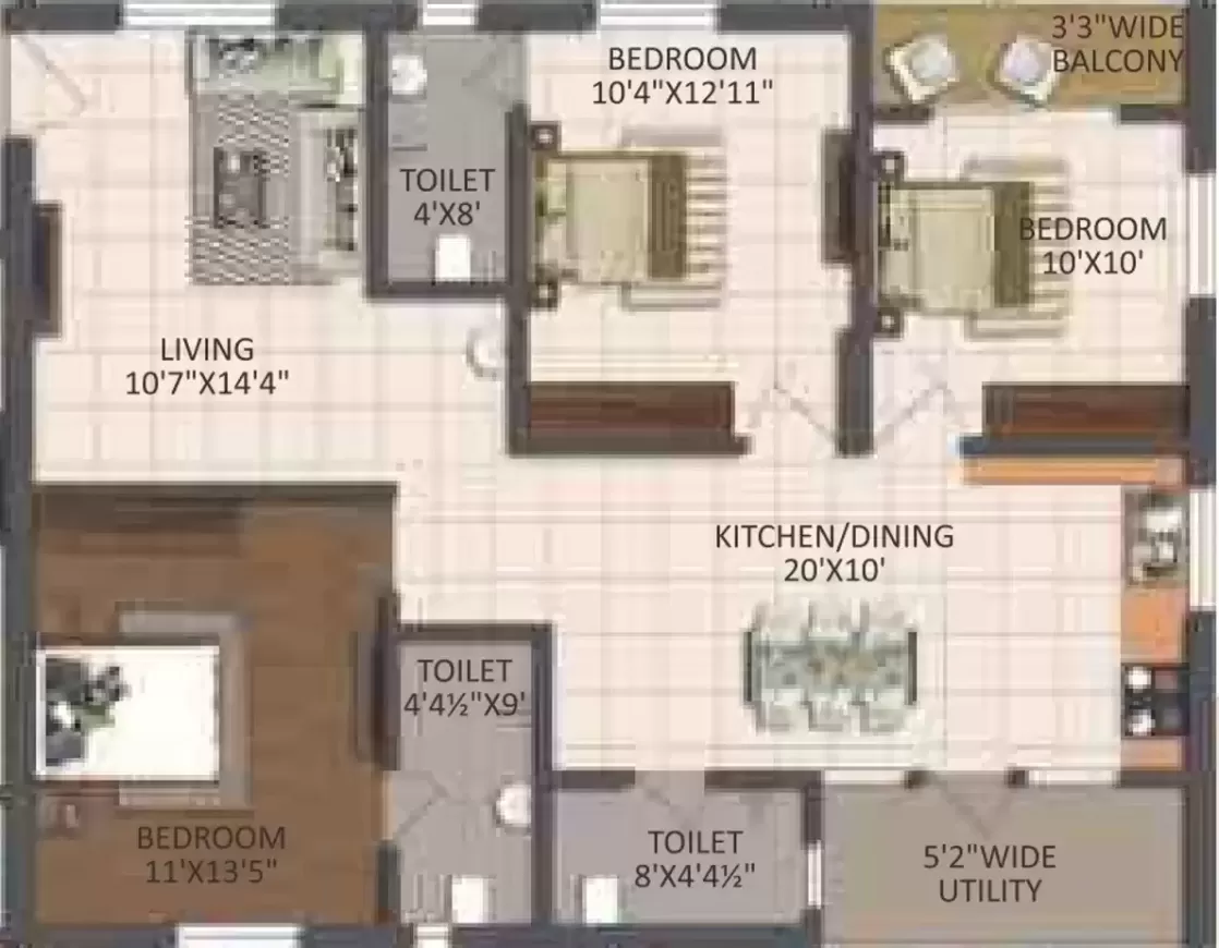 Floor plan for Jai Sri Devi Homes Khyathi