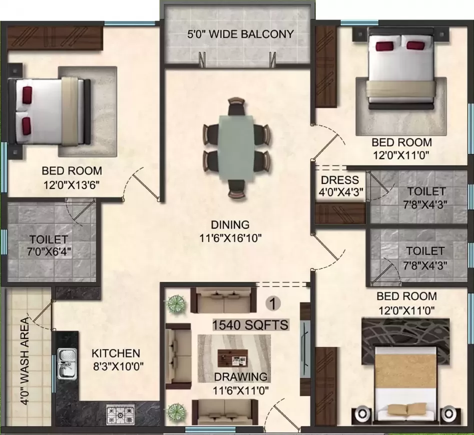 Floor plan for Lansum Kumuda