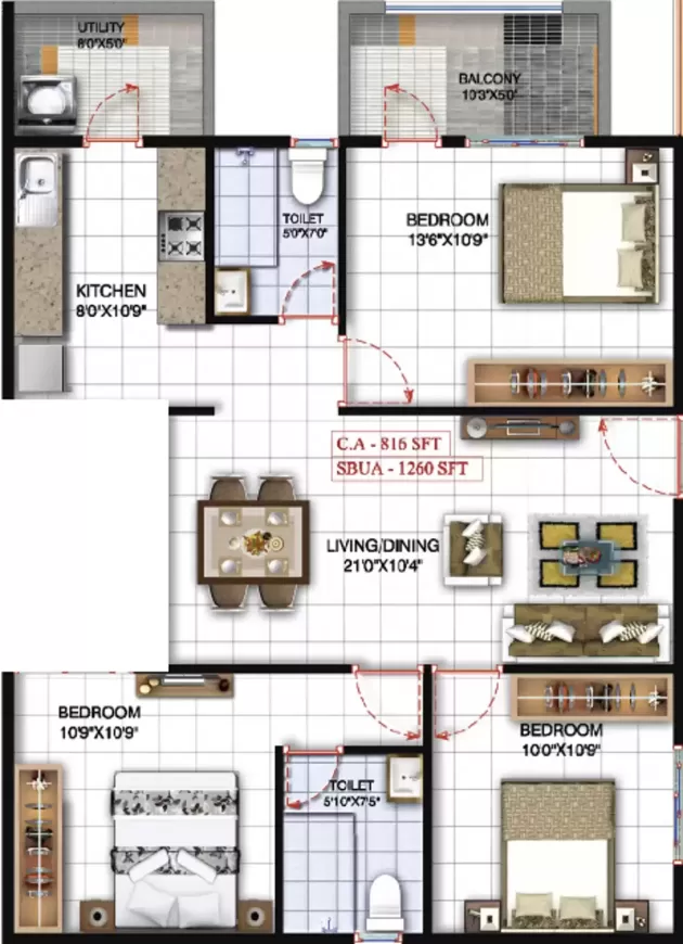 Floor plan for Mahaveer Trident