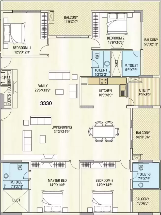 Floor plan for Manyam Skypark