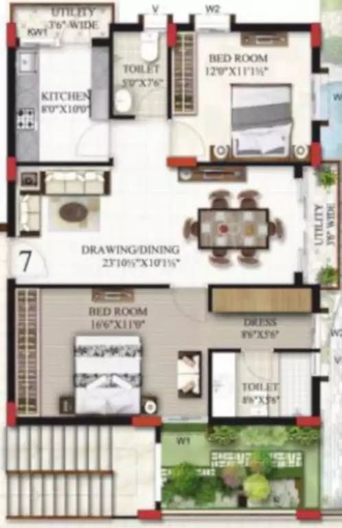 Floor plan for Maphar Saba Residency