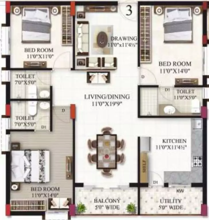 Floor plan for Maphar Saba Residency