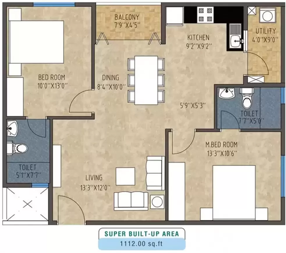 Floor plan for Mithuna White Bells