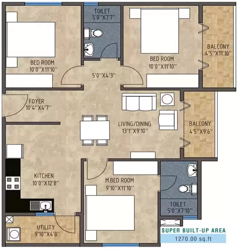 Floor plan for Mithuna White Bells