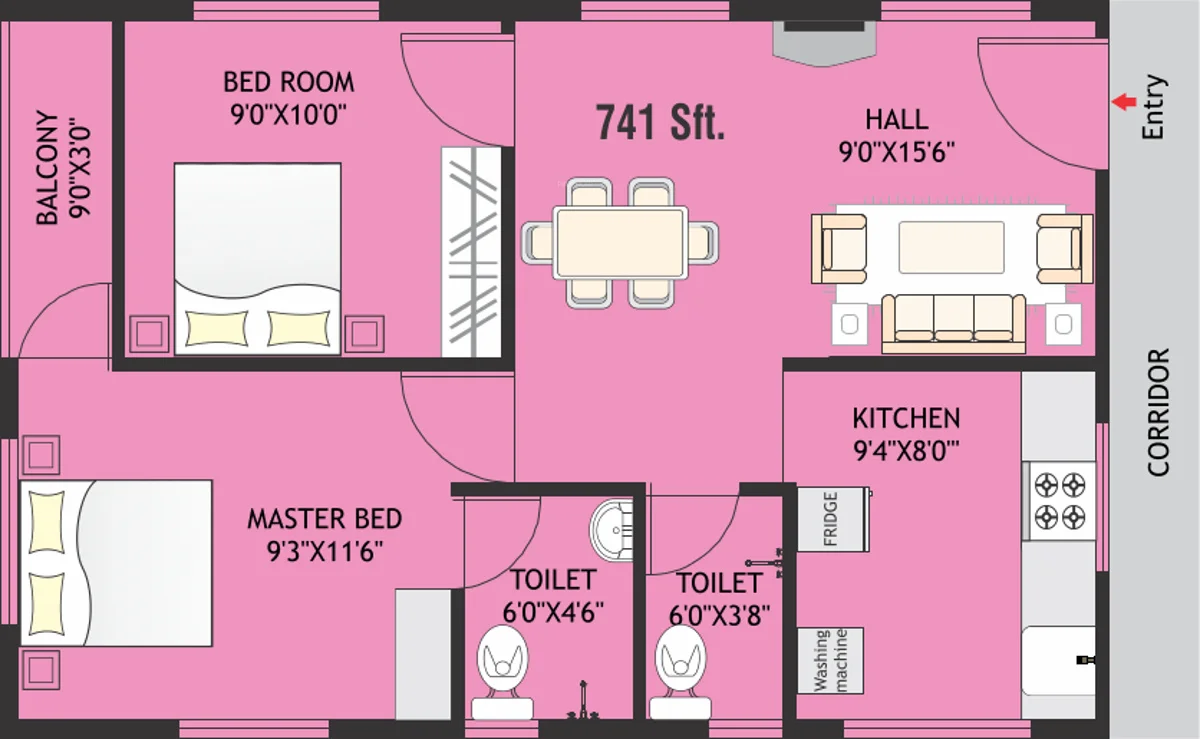 Floor plan for Modi Paradise Homes