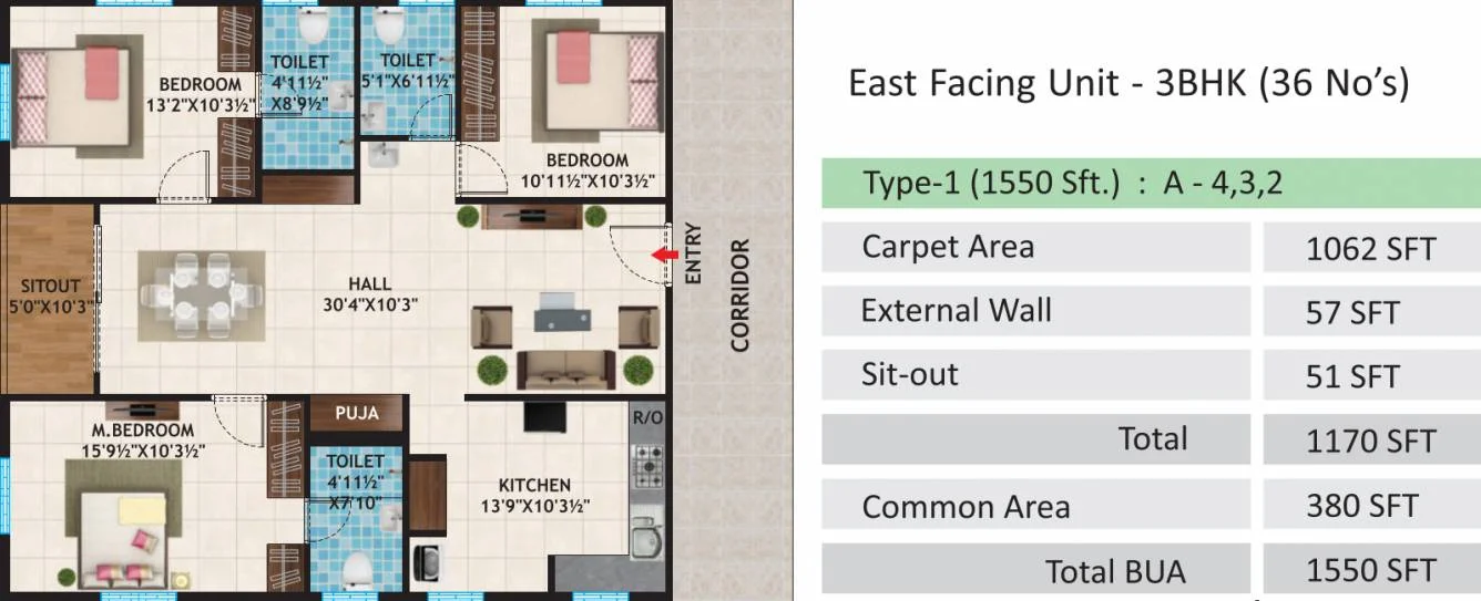 Floor plan for Modi Sterling Heights