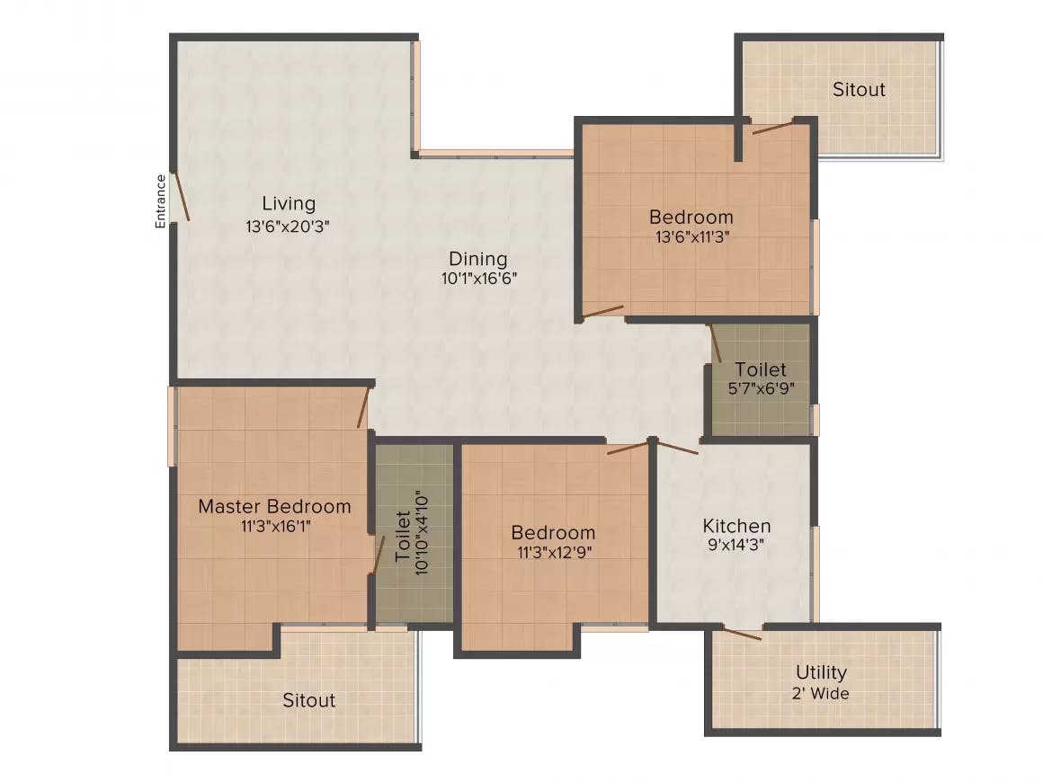 Floor plan for Northstar District 1