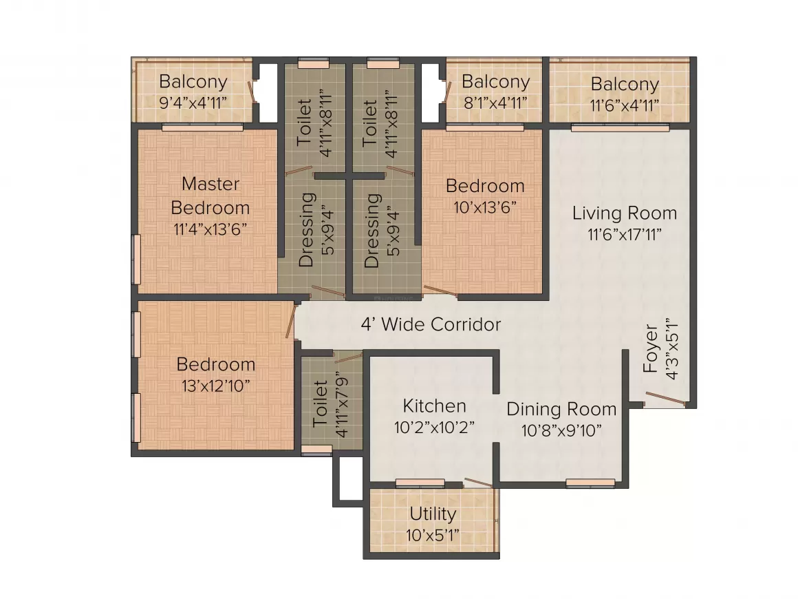 Floor plan for Paranjape Windfields