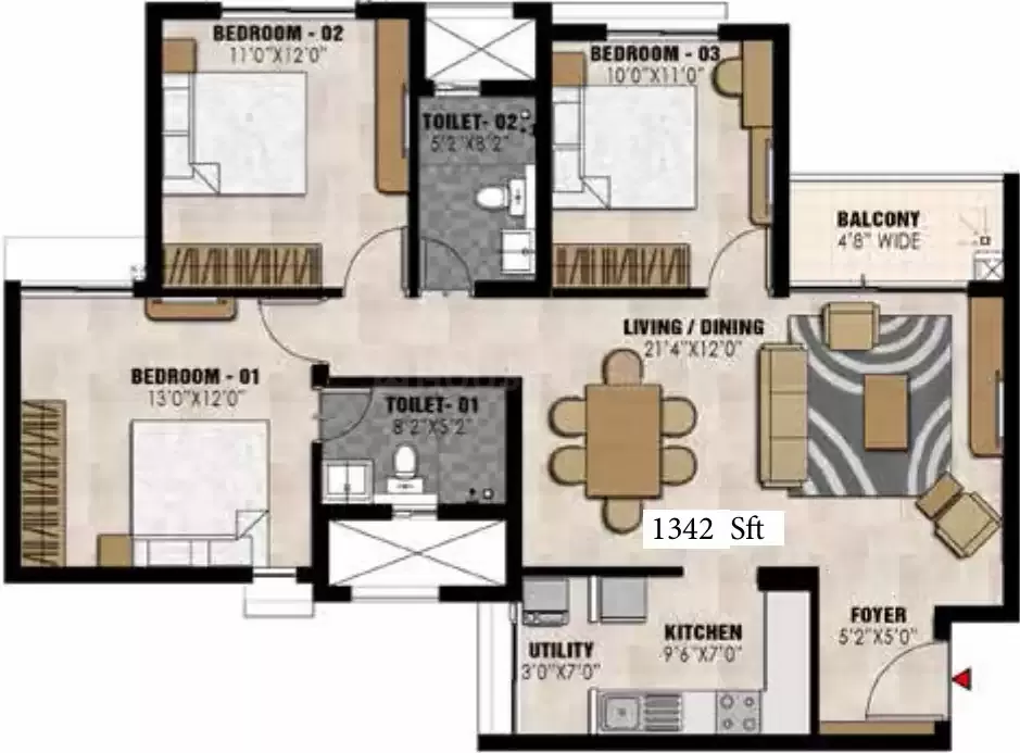 Floor plan for Prestige Elysian