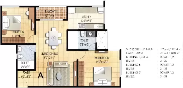 Floor plan for Prestige Falcon City