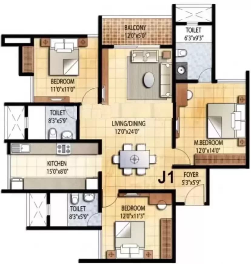 Floor plan for Prestige Falcon City