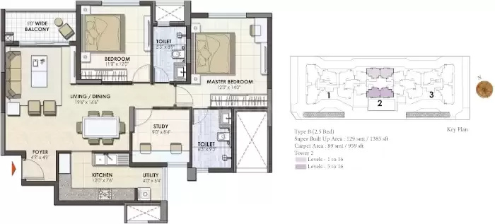 Floor plan for Prestige Pinewood