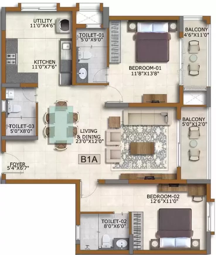 Floor plan for Prestige Waterford